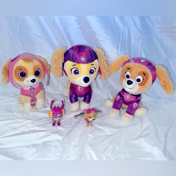 7 Skye toy figures Paw patrol Mighty pups action pup pack super paws plush movie - Picture 1 of 16
